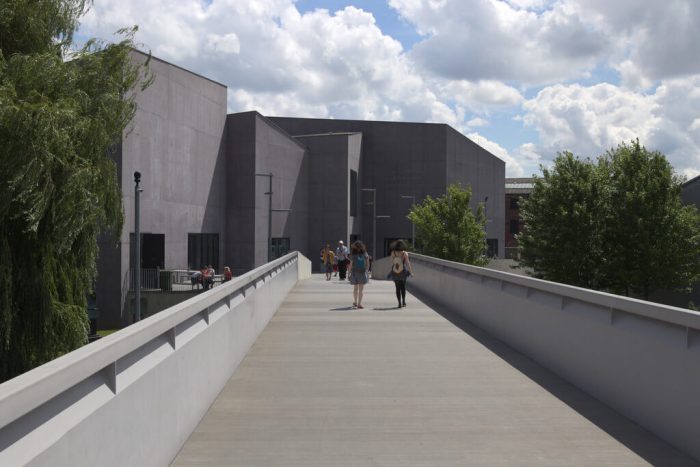 Hepworth Gallery from pedestrian bridge